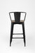Tolix Bar Chair With Armrest - W: 12’’ D: 13’’ SH: 30’’ TH: 42’’ / Matte Black / Mild Steel and Mango Wood - Outdoor
