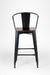 Tolix Bar Chair With Armrest - W: 12’’ D: 13’’ SH: 30’’ TH: 42’’ / Matte Black / Mild Steel and Mango Wood - Outdoor