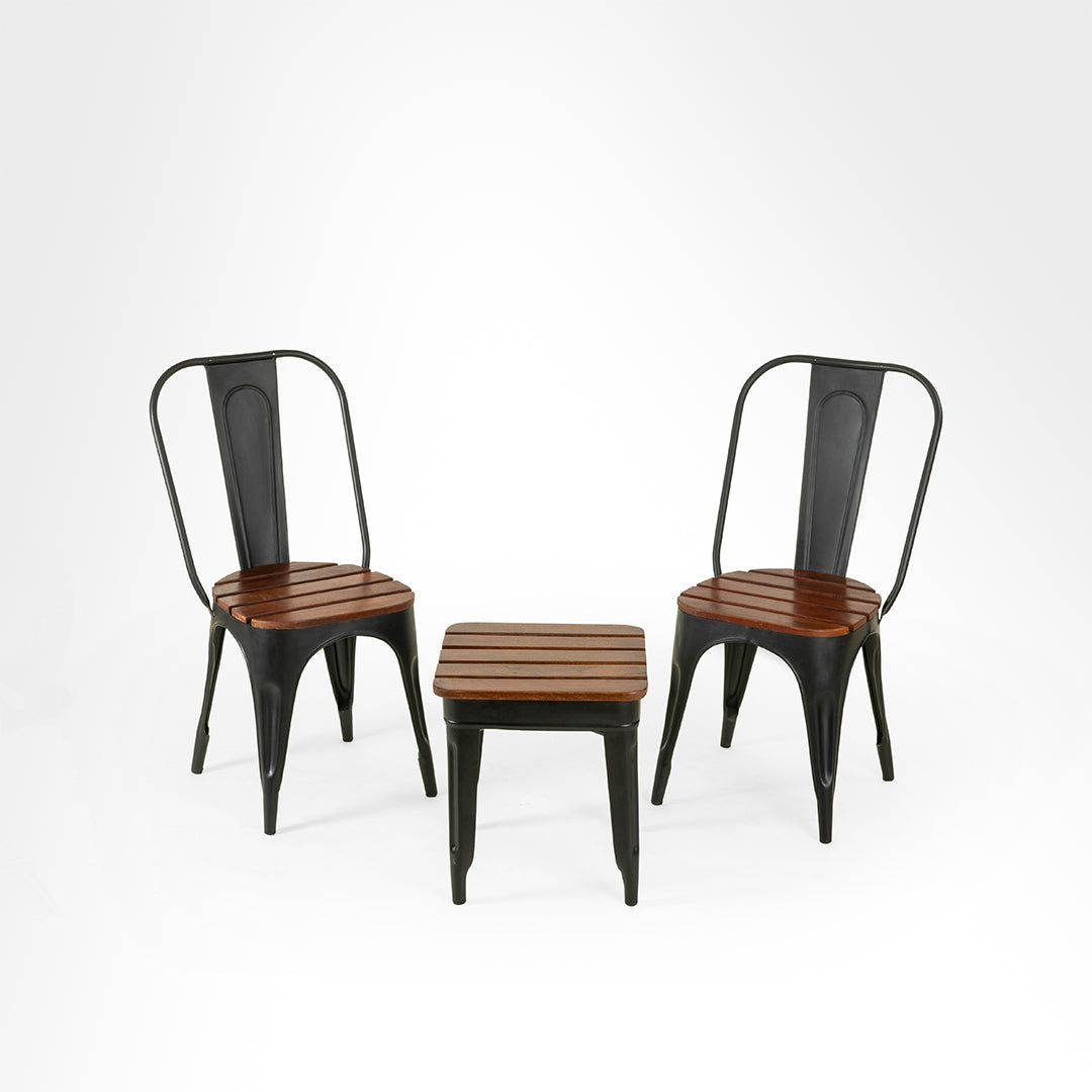 Tolix Chairs And Side Table Set