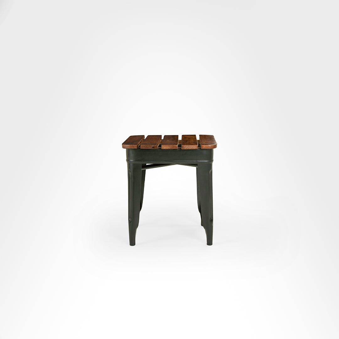 Tolix Chairs With Armrest And Side Table Set