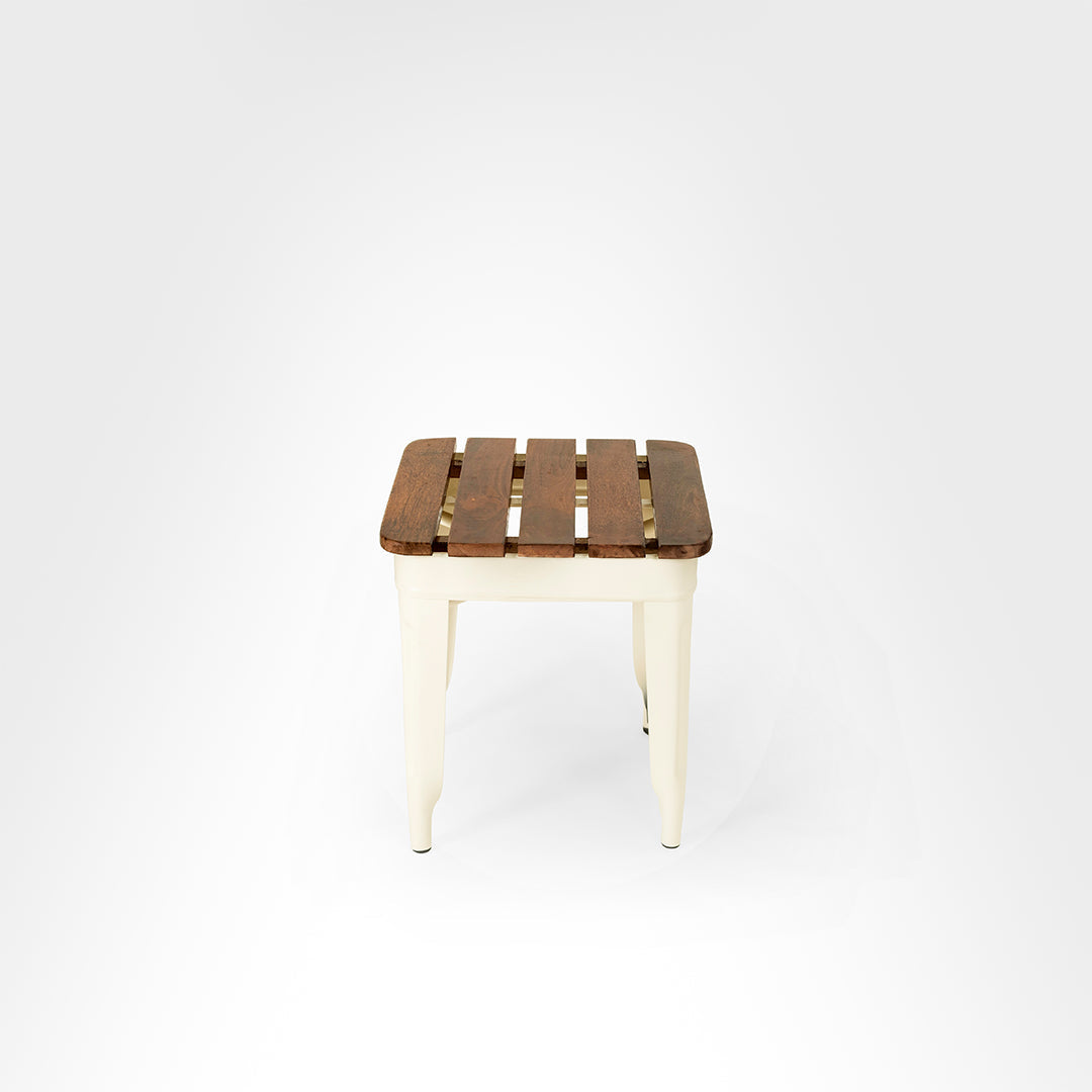 Tolix Chairs With Armrest And Side Table Set