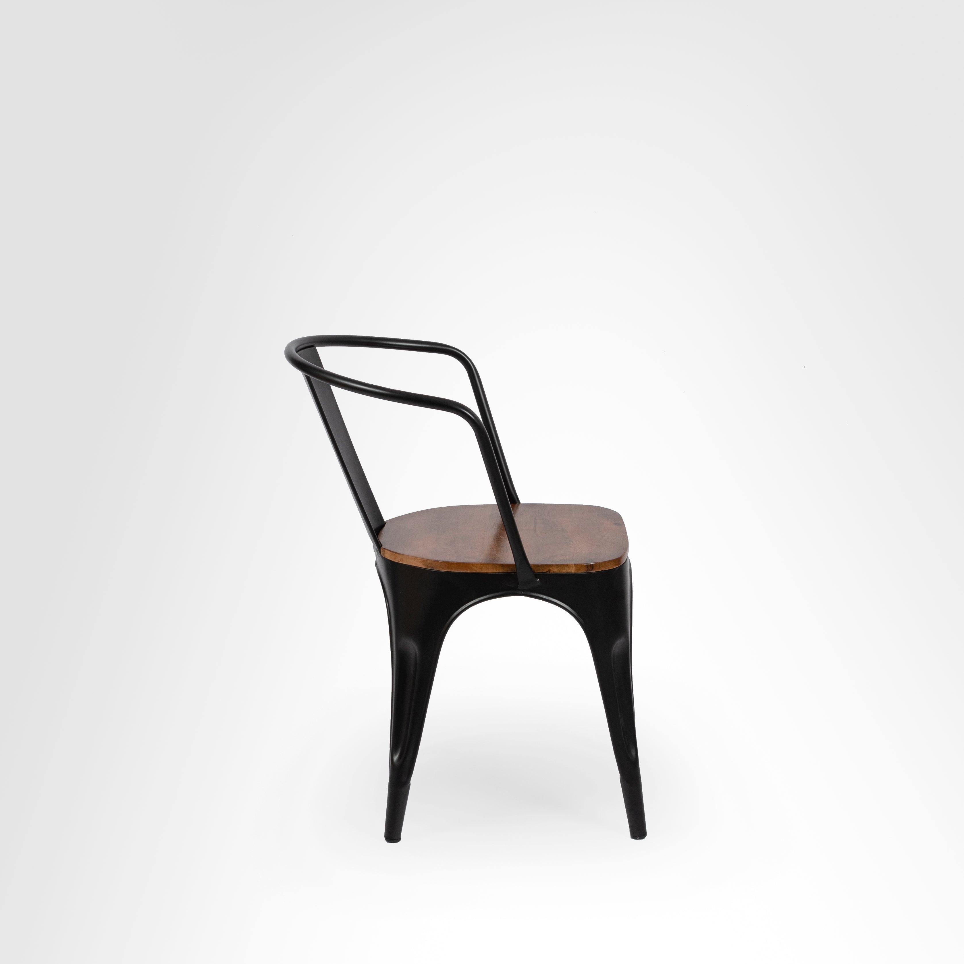 Tolix Chairs With Armrest And Side Table Set