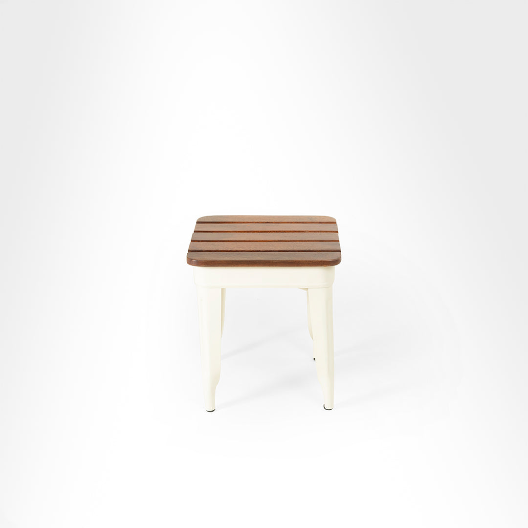 Tolix Chairs With Armrest And Side Table Set