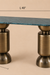 Totem Console Table - L 40’’x W 13’’ x H 28’’ / Material: Mild Steel, Antique Brush Brass plating, Udaipur Green Marble