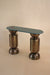 Totem Console Table - L 40’’x W 13’’ x H 28’’ / Material: Mild Steel, Antique Brush Brass plating, Udaipur Green Marble