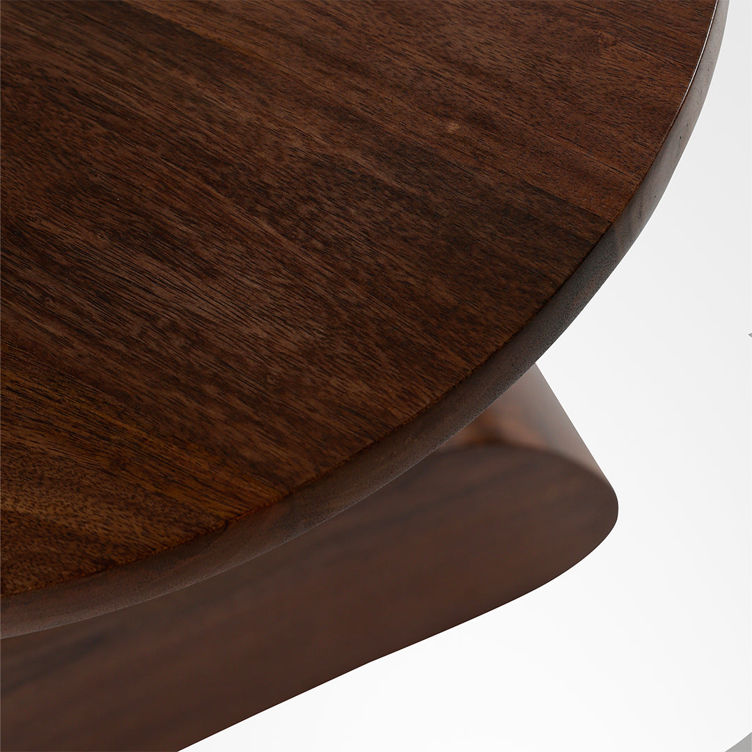 Totem Side Table - Walnut / Mango wood / Dia: 20’’ H: 22’’ - Indoor Furniture