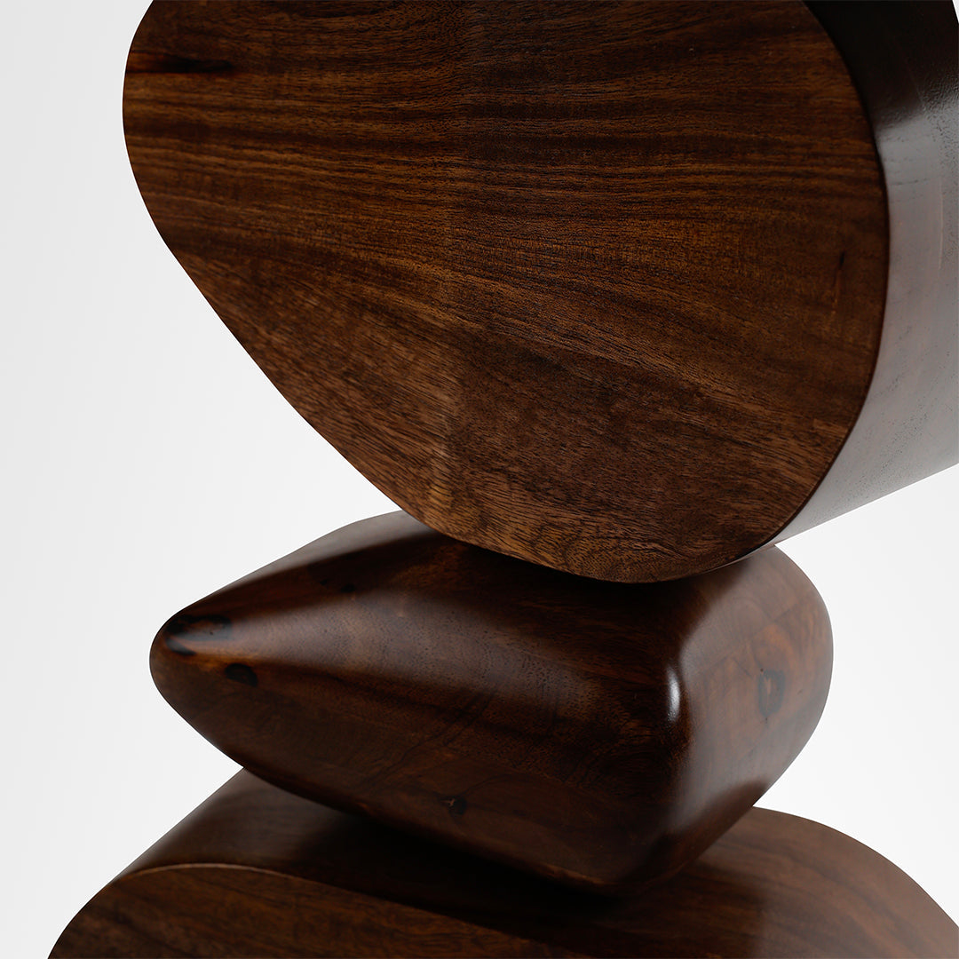 Totem Side Table - Walnut / Mango wood / Dia: 20’’ H: 22’’ - Indoor Furniture