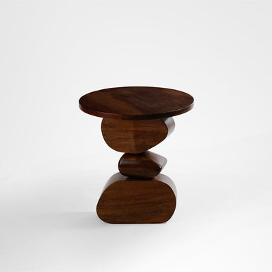 Totem Side Table - Walnut / Mango wood / Dia: 20’’ H: 22’’ - Indoor Furniture