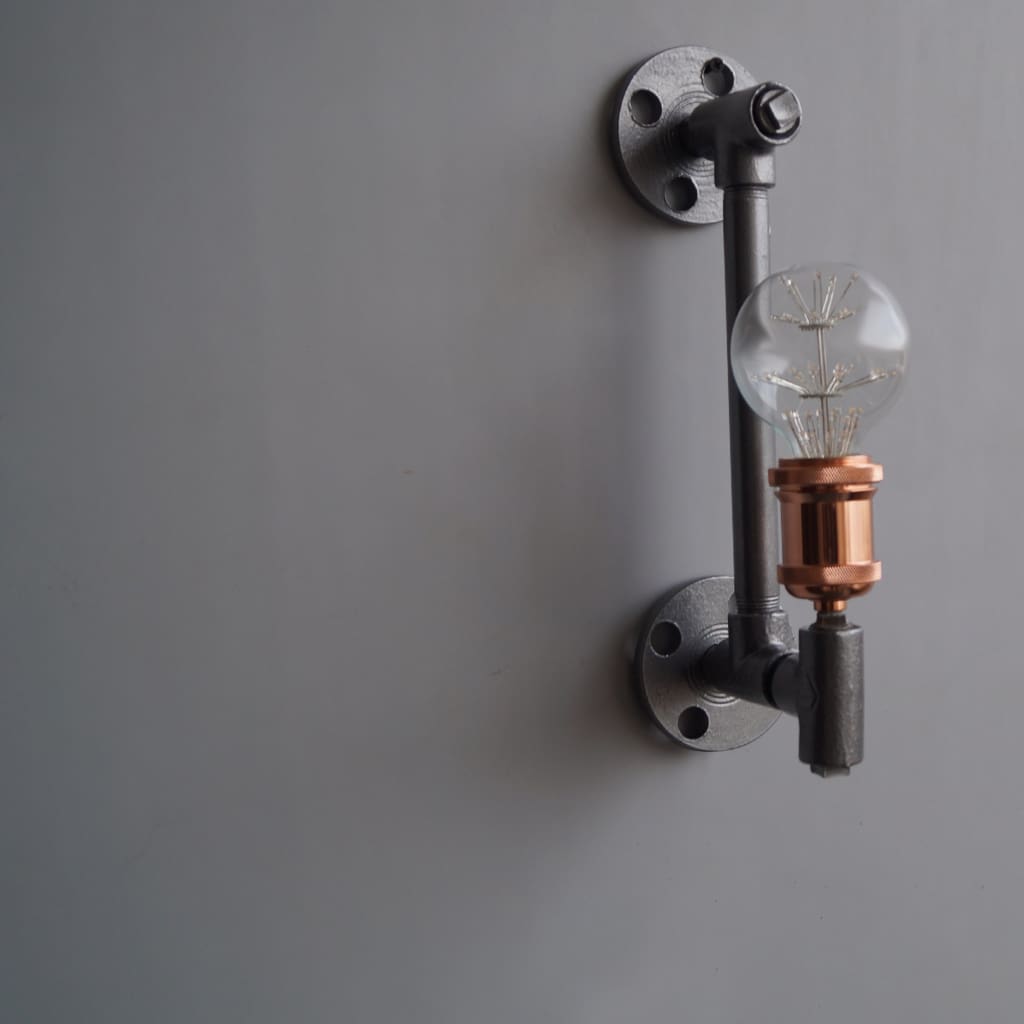 TPF21 Silver Industrial Pipe Wall Sconce