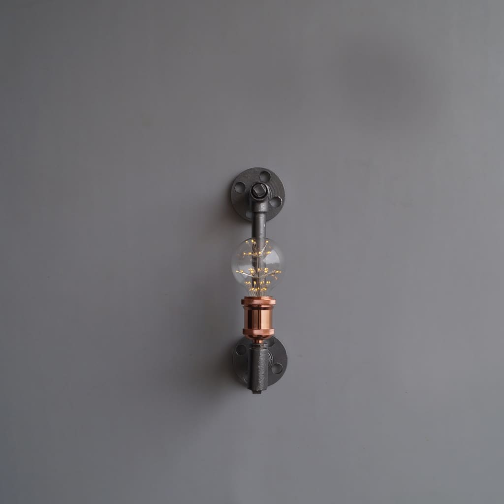 TPF21 Silver Industrial Pipe Wall Sconce