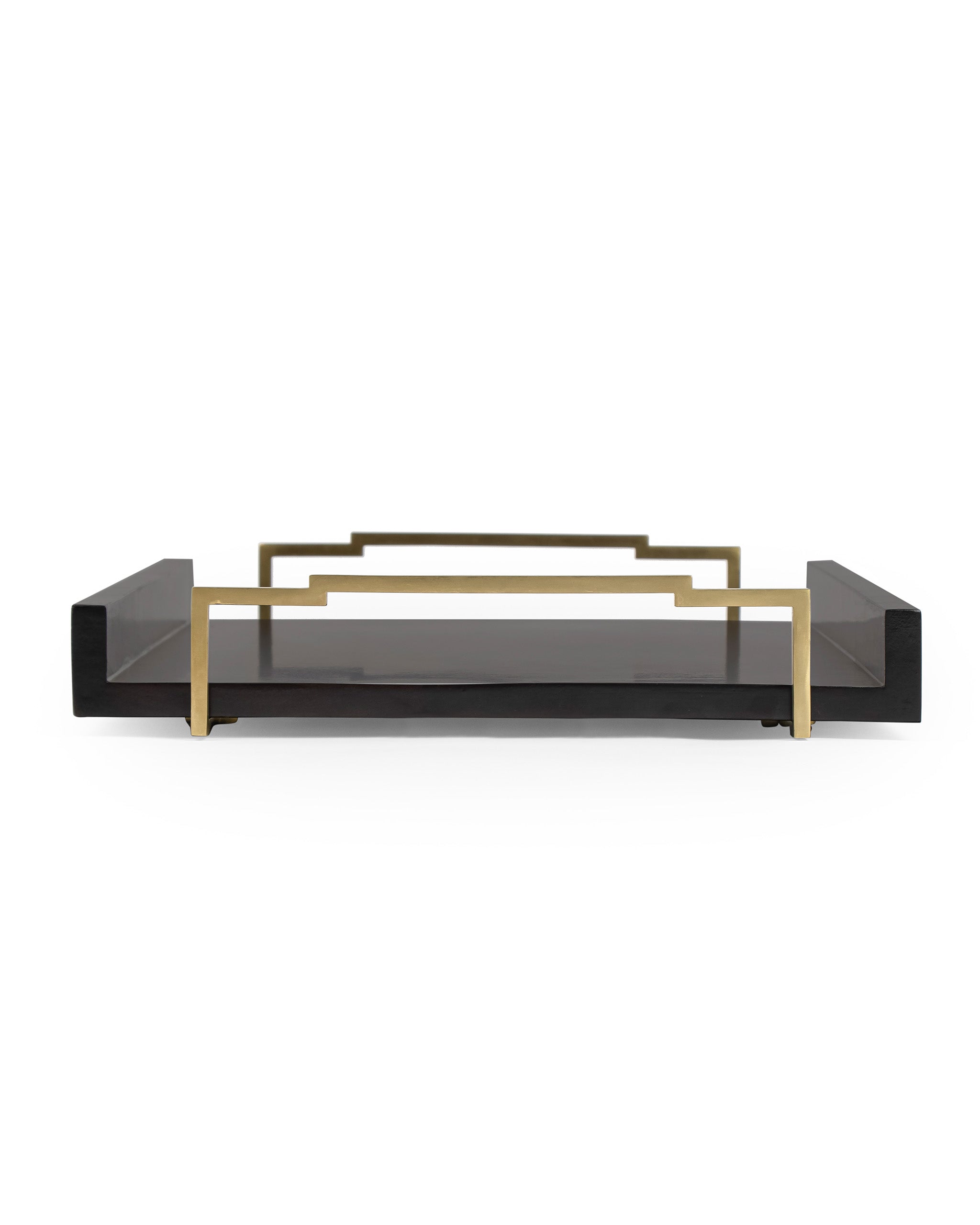 Tread Tray - Large - Brown / Stainless steel and wood - Decor