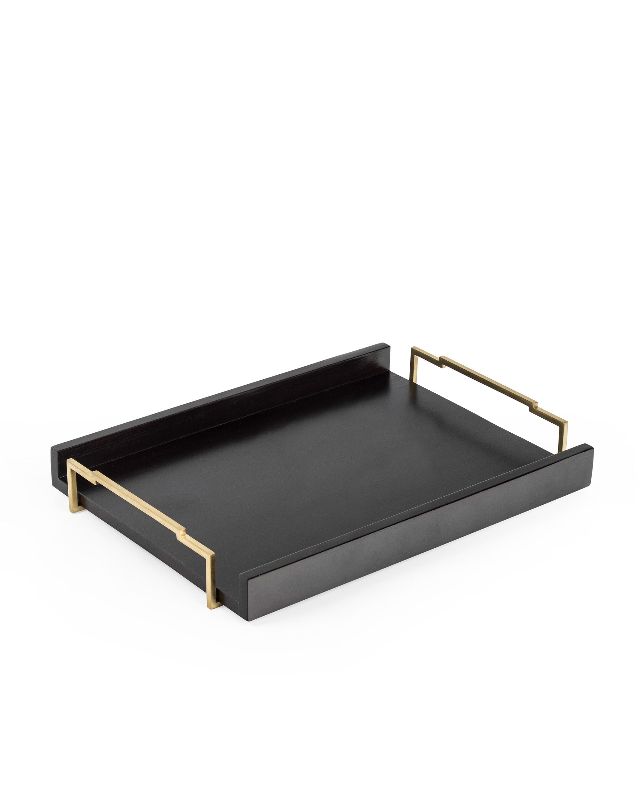 Tread Tray - Large - Brown / Stainless steel and wood - Decor