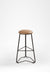 Trinity Bar Stool Set Of 2 - Dia: 13’’ H: 30’’ / Brown and Black / Upholstered Fabric and Metal Legs - Outdoor Furniture