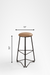 Trinity Bar Stool Set Of 2 - Dia: 13’’ H: 30’’ / Brown and Black / Upholstered Fabric and Metal Legs - Outdoor Furniture
