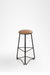 Trinity Bar Stool Set Of 2 - Dia: 13’’ H: 30’’ / Brown and Black / Upholstered Fabric and Metal Legs - Outdoor Furniture