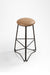Trinity Bar Stool Set Of 2 - Dia: 13’’ H: 30’’ / Brown and Black / Upholstered Fabric and Metal Legs - Outdoor Furniture