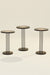 Trio Brass - Set of 3 - Black / Accacia wood, brass, metal / Large: 36L X 36W X 52H and Medium: 36L X 36W X 50H