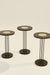 Trio Brass - Set of 3 - Black / Accacia wood, brass, metal / Large: 36L X 36W X 52H and Medium: 36L X 36W X 50H