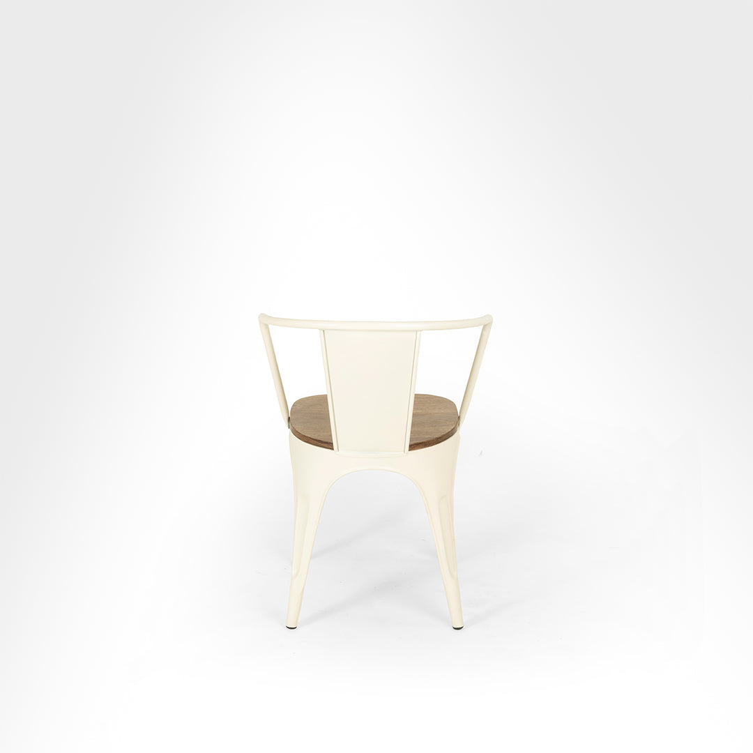 Tulip Metal Table with Tolix Chairs with Arms - Outdoor Furniture