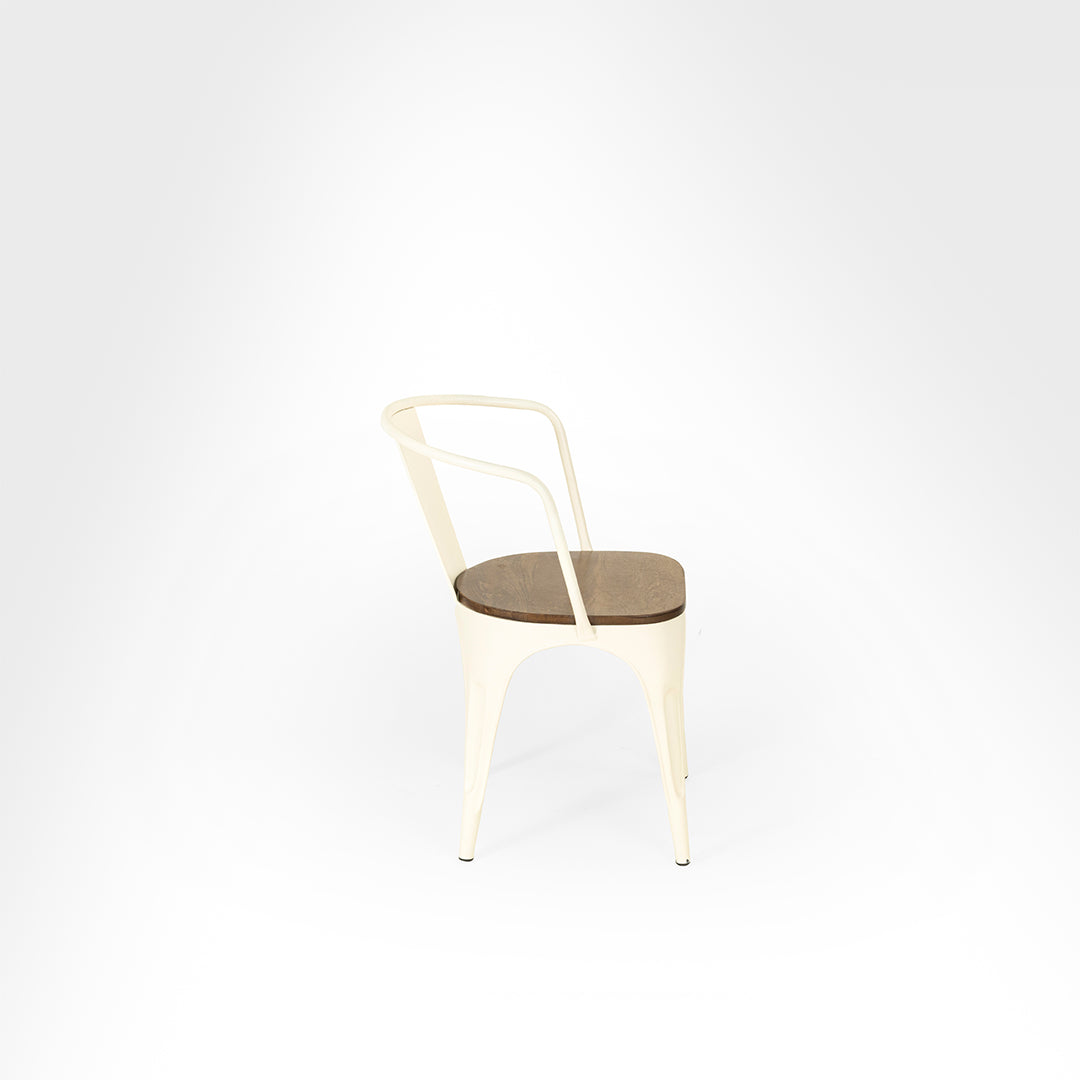 Tulip Metal Table with Tolix Chairs with Arms - Outdoor Furniture