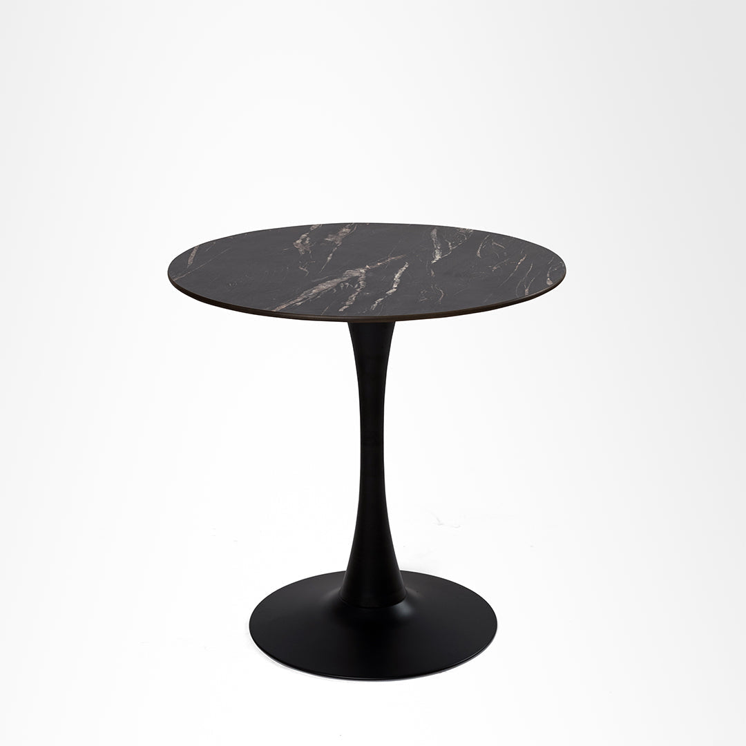 Tulip Metal Table with Tolix Chairs with Arms - Outdoor Furniture