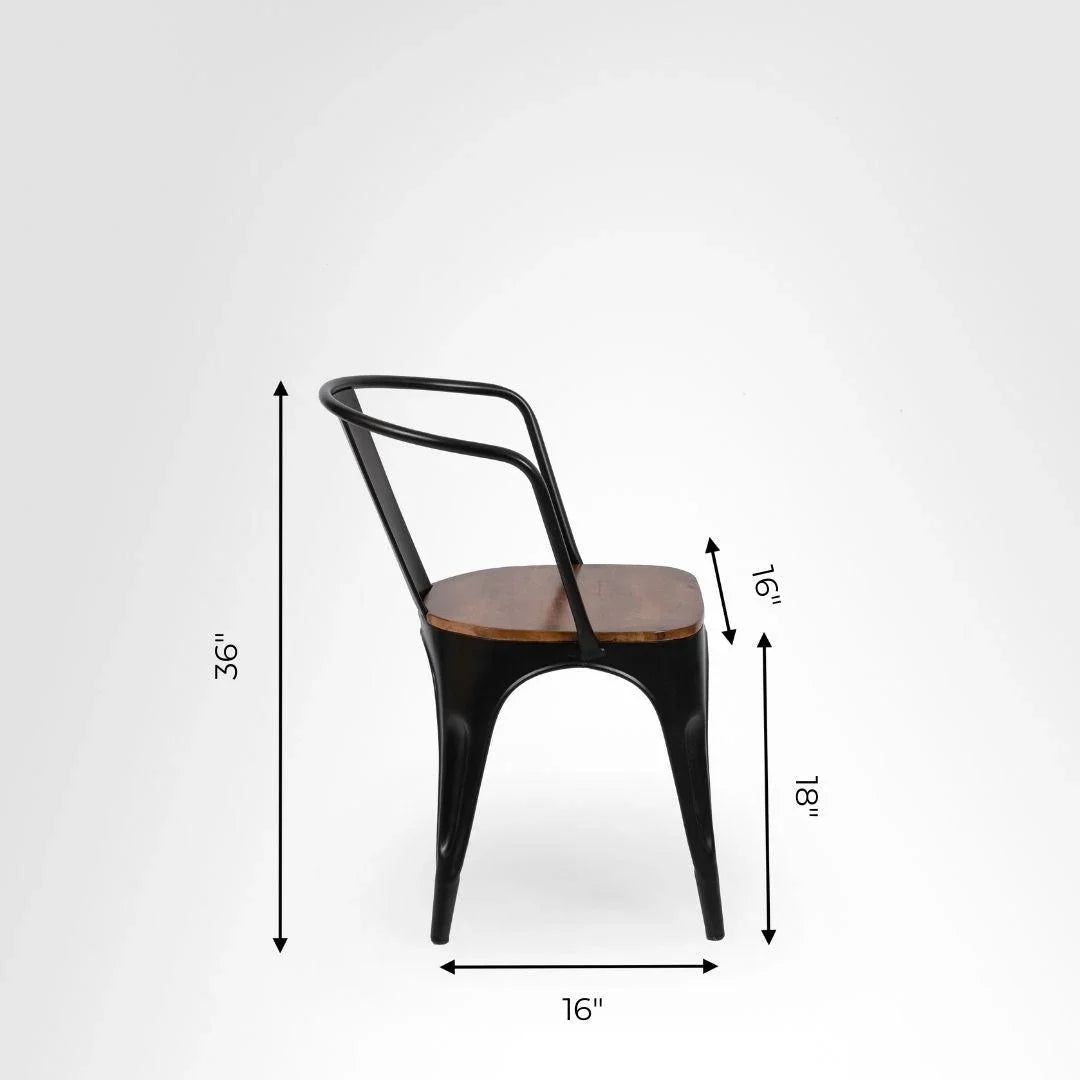 Tulip Metal Table with Tolix Chairs with Arms - Furniture