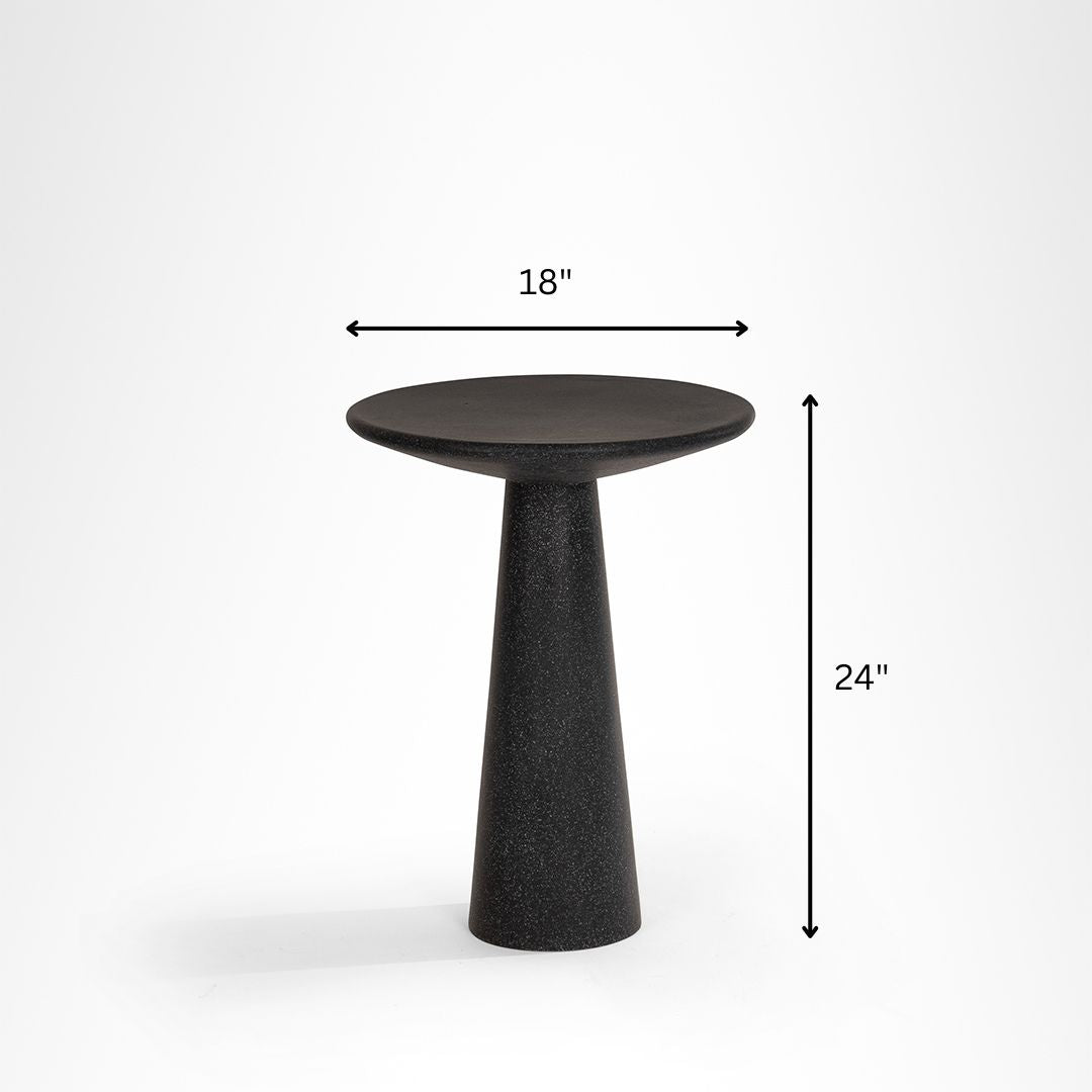 Tulip Table - Black / FRP / D: 18’’ H: 24’’