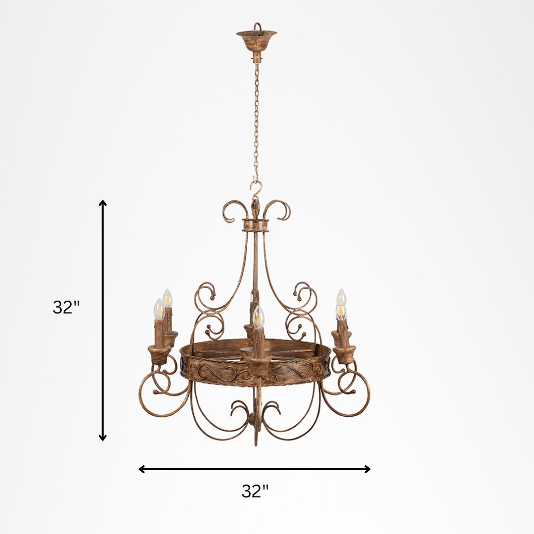 Tuscany Chandelier - Bronze / Iron / 32’’Wx 32’’H - Lighting