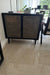 Twilight Storage Cabinet - Black / Frame: Plywood; Legs: Teak wood; Shutters: Teakwood and glass lined / L: 38’’ W: