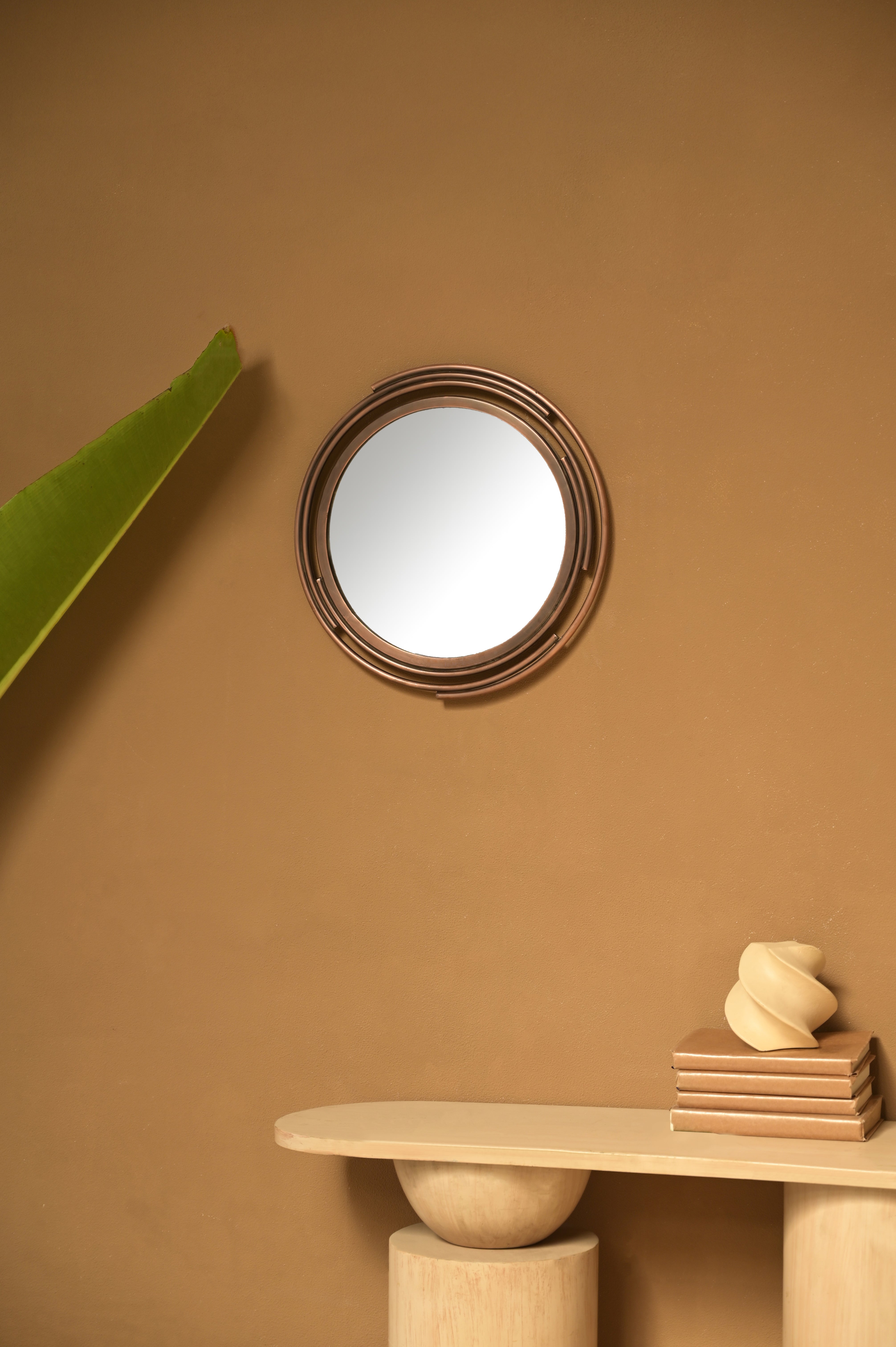 Twist Wall Mirror - L:17 x W:1 x H:17 In inches / Metal and Mirror - Décor