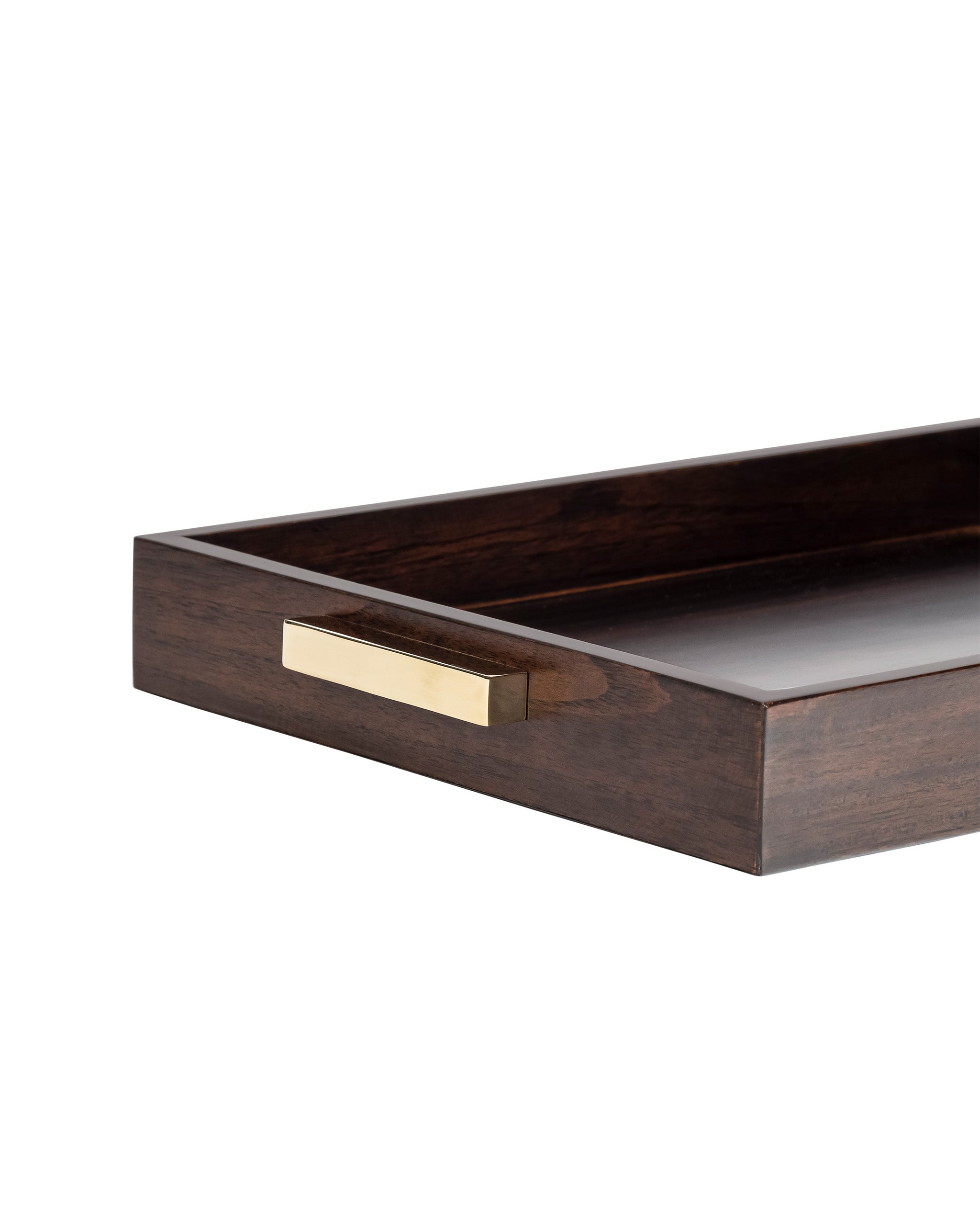 Ublong Tray - Brown / Stainless steel and wood - Decor