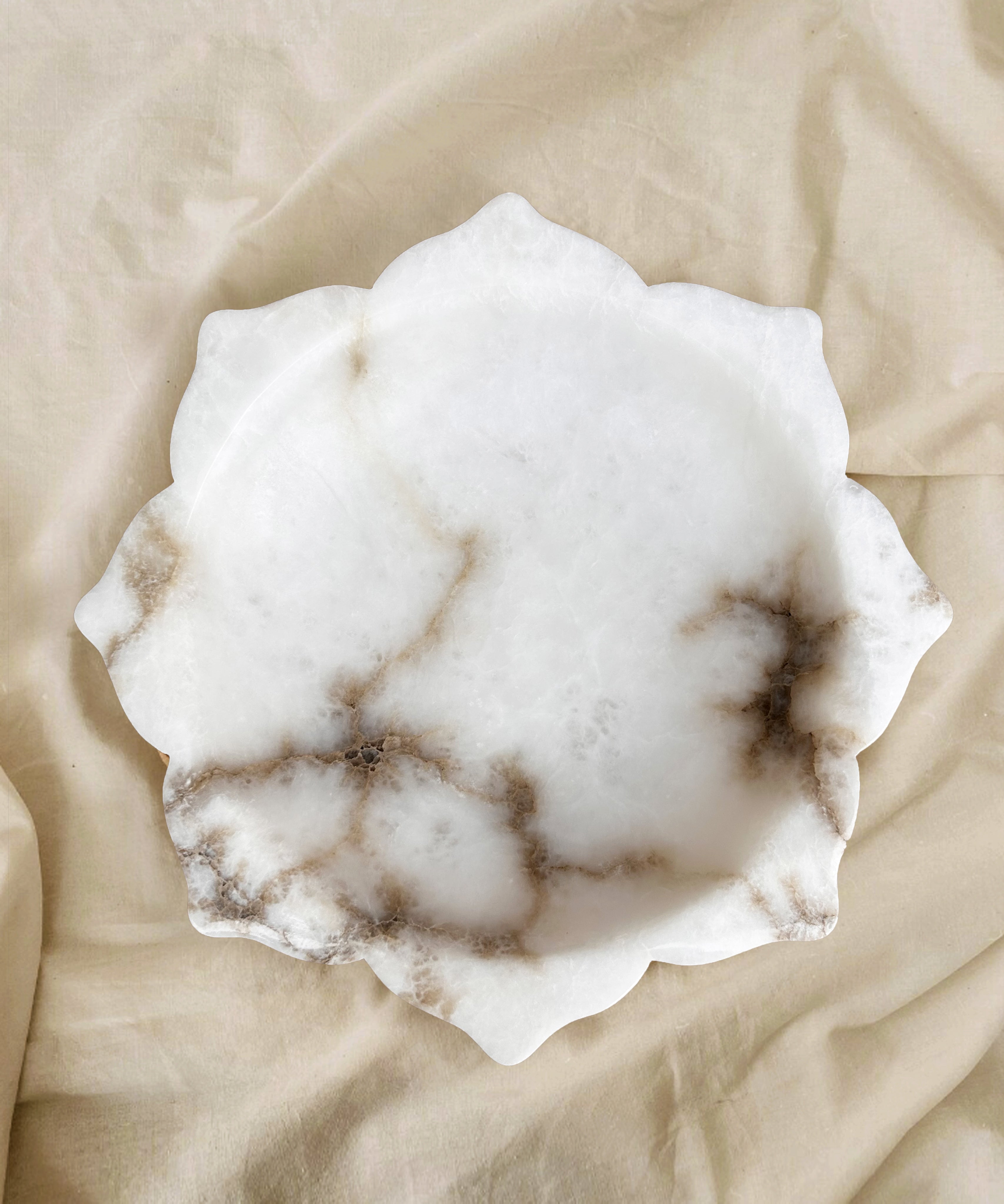Urli - Small (Dia:250mm, H: 45mm) / Alabaster - Decor