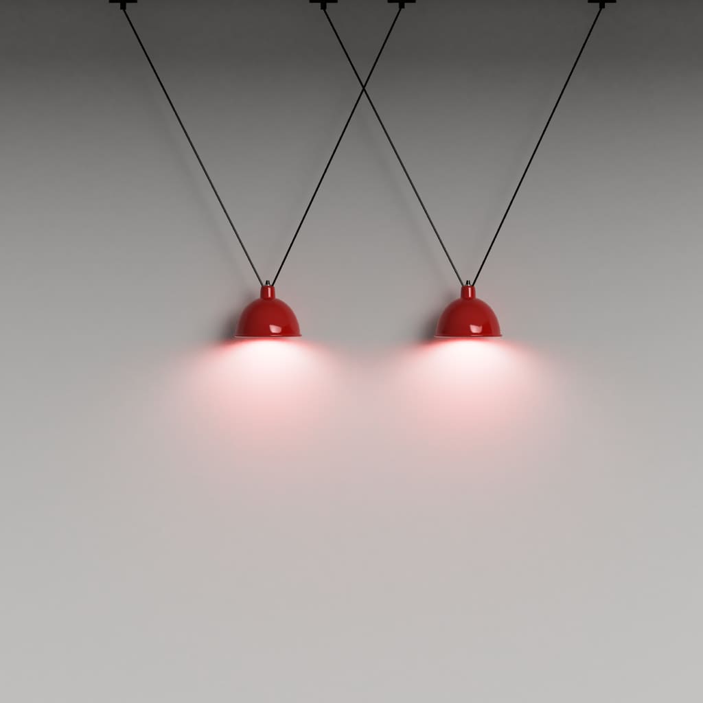 V Cluster Lampshade Pendant Light In Red