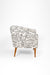 Valencia Lounge Chair - W: 27’’ D: 27’’ H: 31’’ SH: 16’’ / Black & White / Fabric And Solid Beech Wood Legs - Indoor