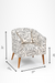 Valencia Lounge Chair - W: 27’’ D: 27’’ H: 31’’ SH: 16’’ / Black & White / Fabric And Solid Beech Wood Legs - Indoor