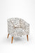 Valencia Lounge Chair - W: 27’’ D: 27’’ H: 31’’ SH: 16’’ / Black & White / Fabric And Solid Beech Wood Legs - Indoor