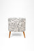 Valencia Lounge Chair - W: 27’’ D: 27’’ H: 31’’ SH: 16’’ / Black & White / Fabric And Solid Beech Wood Legs - Indoor