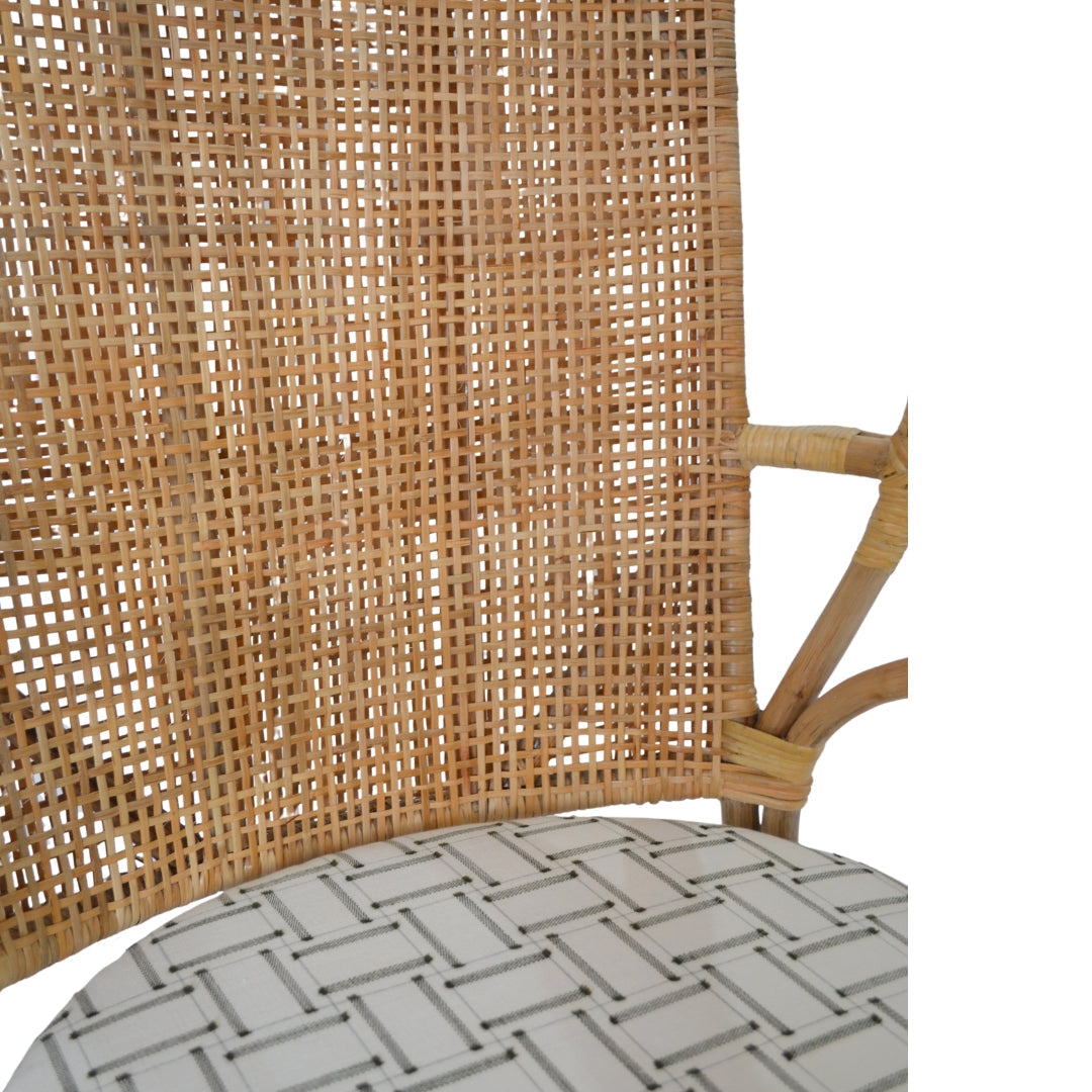 Varo Bamboo High Back Chair - Natural / Upholstery: Cotton polyester; Bamboo, cane / L: 25’’ W: 29’’ H: 44’’; Seat