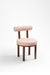 Venus Dining Chair Set of 2 - Walnut and Pink / Sheesham Wood and Upholstered Fabric / W: 20’’ D: 20’’ H: 31’’ SH: 18’’
