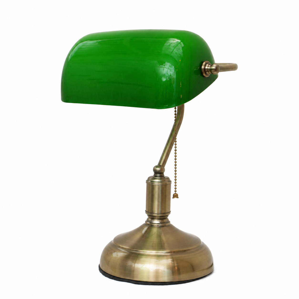 Verde Banker’s Desk Lamp - Green / Brass / 16 inch - Lighting