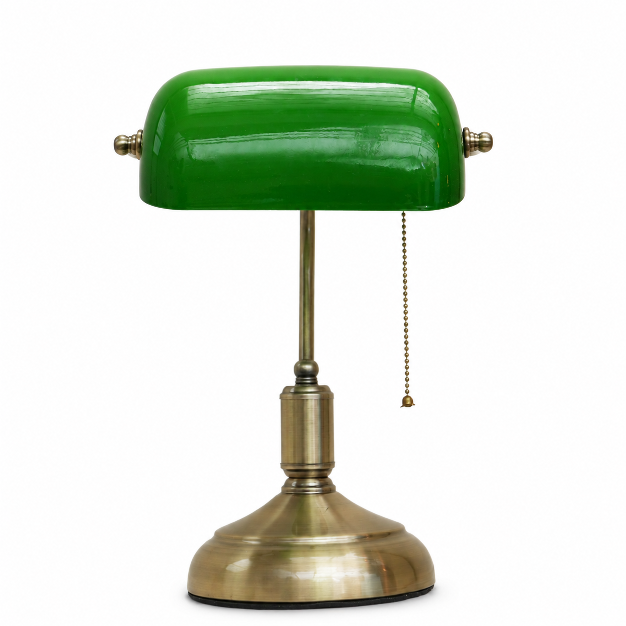 Verde Banker’s Desk Lamp - Green / Brass / 16 inch - Lighting
