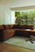Vero Sectional Sofa - W: 84 ’ D: 109’’ H: 33’’ SH: 17’’ / Brown / Acacia Wood & Upholstered Fabric - Indoor Furniture