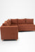 Vero Sectional Sofa - W: 84 ’ D: 109’’ H: 33’’ SH: 17’’ / Brown / Acacia Wood & Upholstered Fabric - Indoor Furniture