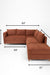 Vero Sectional Sofa - W: 84 ’ D: 109’’ H: 33’’ SH: 17’’ / Brown / Acacia Wood & Upholstered Fabric - Indoor Furniture