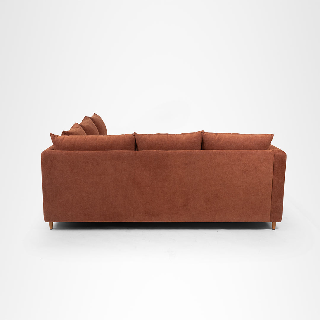 Vero Sectional Sofa - W: 84 ’ D: 109’’ H: 33’’ SH: 17’’ / Brown / Acacia Wood & Upholstered Fabric - Indoor Furniture