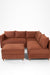 Vero Sectional Sofa - W: 84 ’ D: 109’’ H: 33’’ SH: 17’’ / Brown / Acacia Wood & Upholstered Fabric - Indoor Furniture