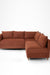 Vero Sectional Sofa - W: 84 ’ D: 109’’ H: 33’’ SH: 17’’ / Brown / Acacia Wood & Upholstered Fabric - Indoor Furniture