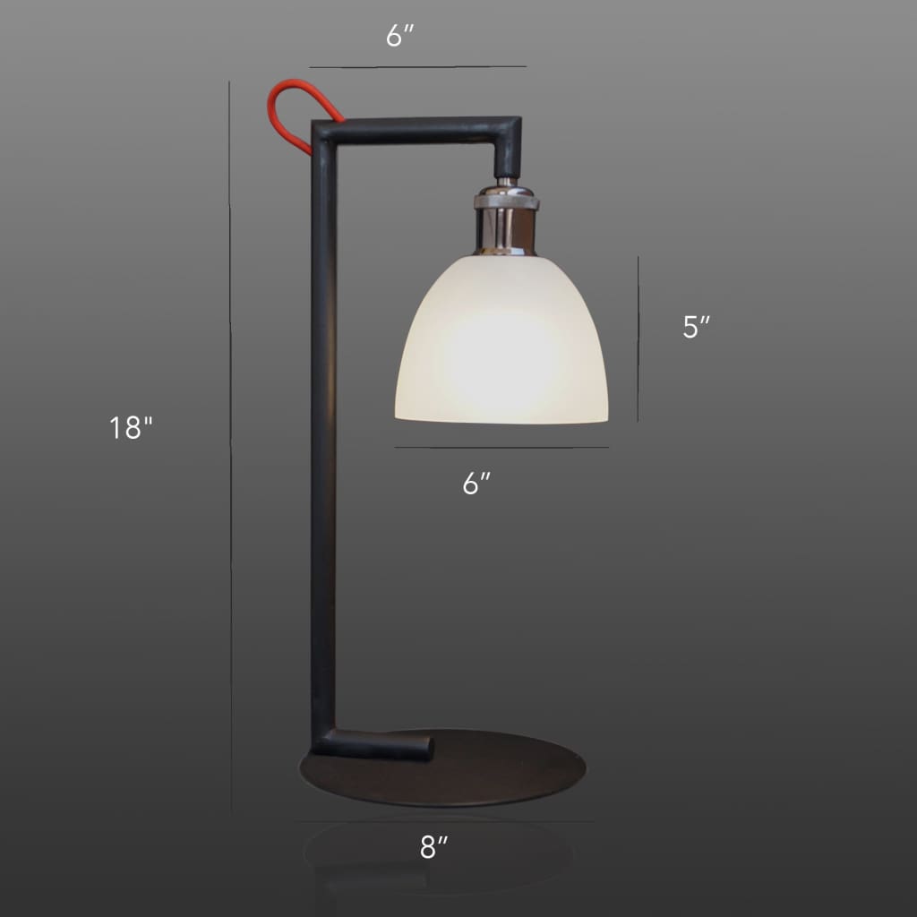 Vertigo Black Frosted Glass Bedside Lamp