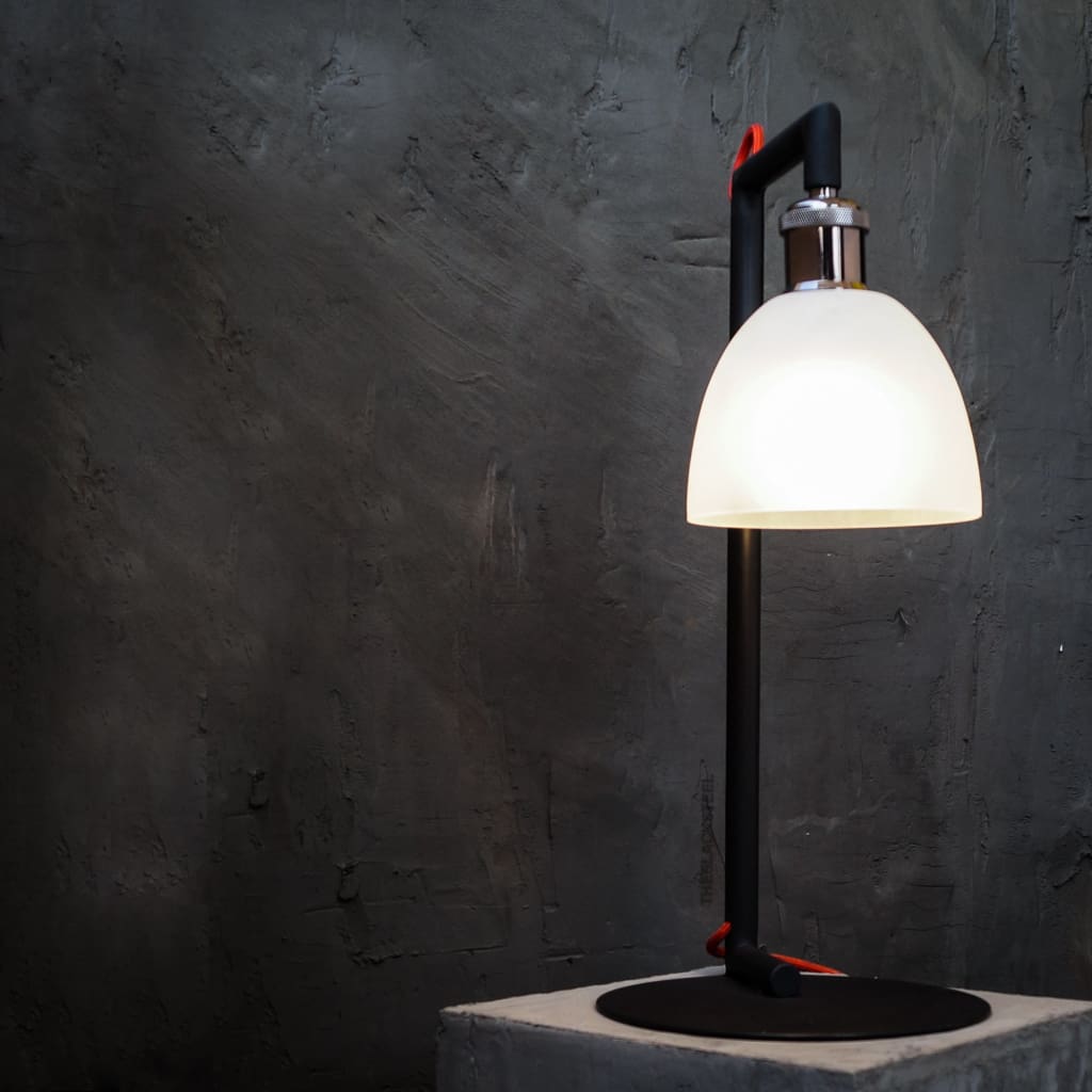 Vertigo Black Frosted Glass Bedside Lamp