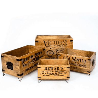 Victor Storage Boxes | Set Of 4 - Natural / Wood / L:55 x D:32 x H:35 in cm - Decor